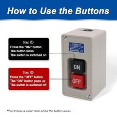 3 Phase on off Push Button Switch, 220V/240V 30A Industrial Motor Starter Switch