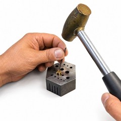 Hexagonal Staking Anvil 15 Holes & 5 Serrations Watch Riveting Watchmakers Tool