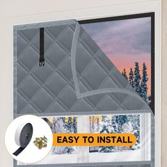Winter Visible Insulated Window Curtain 47″x63″, Oxford Cloth Thermal Insulat…