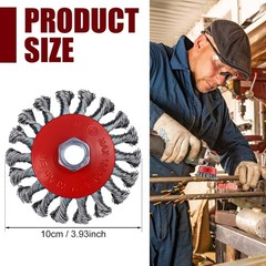 24 Pcs Wire Wheel Brush Wire Wheels with 5/8″-11 Threaded Arbor for 4 1/2 Angle