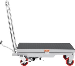 500 lbs Hydraulic Lift Table Cart – 28.5 Inch Manual Scissor Lift with Wheels