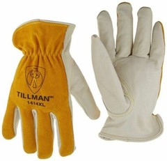 Tillman 1414 TopGrain Pearl Cowhide Split Leather Drivers Protective Work Gloves