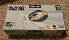 Kirkland Signature 5535271 Nitrile Exam Multi-Purpose Gloves, Size M – 200 Pack