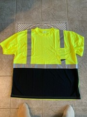 New Radians Size 4XL High Vis Yellow/Gray Black Mesh Short Sleeve Shirt NWT