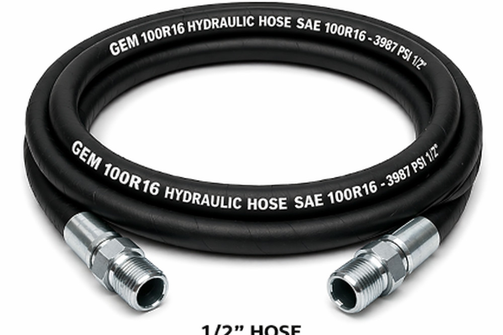 1/2″ 2 Wire 100R16 Hydraulic Hose Assembly with 1/2″ Male NPT Fittings 3987 PSI