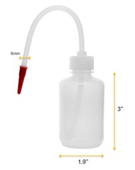 Wash Bottle, 125ml – Polyethylene – Flexible Delivery Tube – Eisco Labs