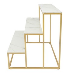 Gold+White 3-Tier Retail Table Display Rack for Bag Shoes Organizer Stand NEW