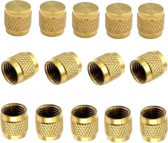 30 Pcs Schrader Core Caps, 1/4″ HVAC Locking Caps Brass Fittings Cap with Neo…