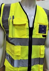 Hi Visibility Reflective Yellow Safety Vest with ID POCKET (Small to 2XL)