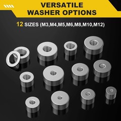 108Pcs 304 Stainless Steel Flat Washers, Fender Washers Assortment Kit 12 Sizes