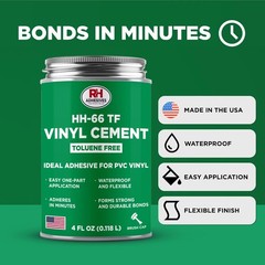 HH-66 Toluene Free Vinyl Cement, 4 oz. can – Adhesive, 4 oz, Clear