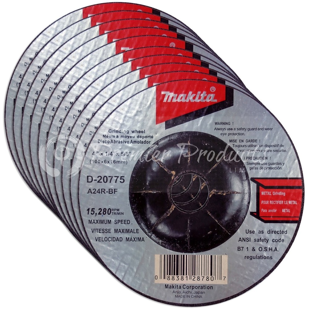 Makita 10 Pack – 4 Inch Grinding Wheel For 4″ Grinders On Metal