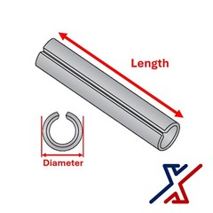 1/8″ Diameter x 1-1/4″ Long Roll Pin / Spring Pin / Tension Pin by X1 Tools