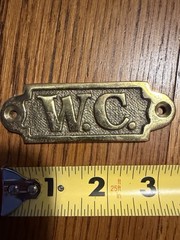 Brass W.C. Sign – Brass Restroom Sign-Brass Door Bathroom Sign Water Closet