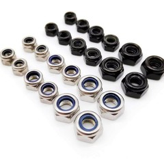 Black Stainless Steel Nylon Lock Nut M2 M2.5 M3 M4 M5 M6 M8 M10 M12 M14 M16