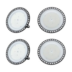 4 Pcs 150W UFO LED High Bay Light 18000LM Lighting Fixture With Hook Safety Rope