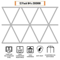 Threaded Rods & Studs, 8/32 Inch 4mm Threaded Rods with Hex Nuts, M4 304 Stai…