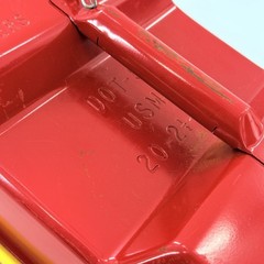 Vintage Blitz 2.5 Gallon Spare Fuel Tank Gas Can Red Metal w/ Yellow Tray