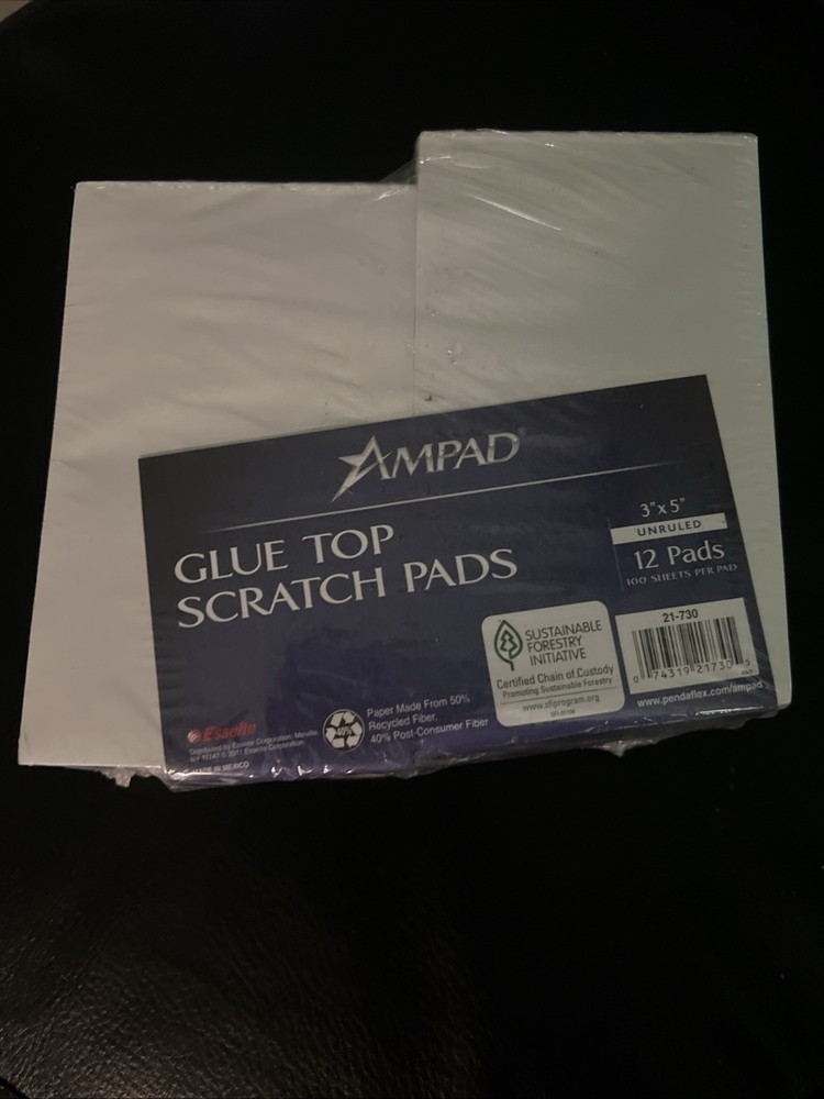 Ampad 21730 Scratch Pad Notebook, Unruled, 3 x 5, White, 100 Sheets (Pack of 12)