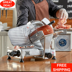 9″ Manual Gravity Feed Meat Slicer Semi-Automatic Commercial Machine 1/6 HP