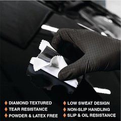 Heavy Duty Industrial Black Nitrile Gloves with Raised Diamond Texture, 8-mil