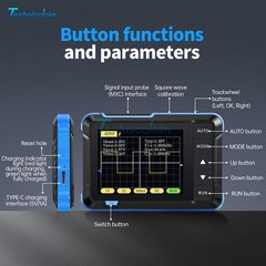 FNIRSI DSO152 Mini Handheld Oscilloscope Type-C Portable Digital Oscilloscope US