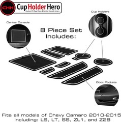 Chevy Camaro 2010-2015 Accessory Interior NonSlip Cup Holder Inserts Console 8Pc