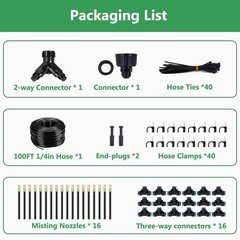 100FT Drip Irrigation Kit with Adjustable Nozzles for Garden & Lawn Watering