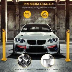 6 Packs in Height Bollard Post, 4.5 in Diameter, Yellow Safety Steel Bollard 42