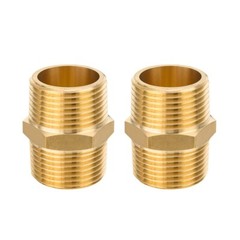 5 PCS EFIELD 3/4″ x3/4″ Male NPT Hex Nipple Pipe Adapters ,Brass Fittings