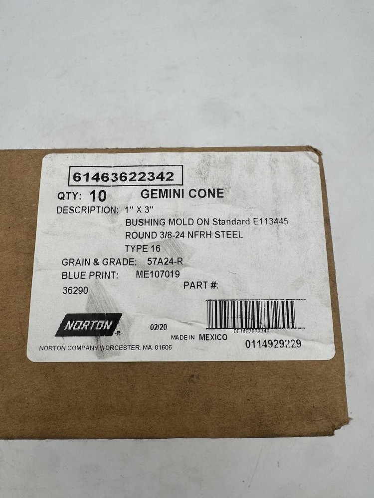 Gemini Cone 1×3 Bushing Mold On Standard E113445 Round 3/8-24 NFRH Steel Type 16