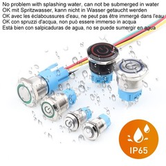 0.87 Inch/22mm Stainless Steel Momentary Push Button 12v24v Led 1no1nc Spdt On O