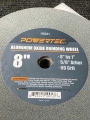 POWERTEC 8 x 1 in, Bench Grinding Wheel, 80 Grit, 5/8″ Arbor, Aluminum Oxide
