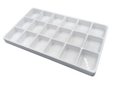 Heavy Duty Jet-Stone 2 Compartment Stackable Plastic Tray Organizer Black/White
