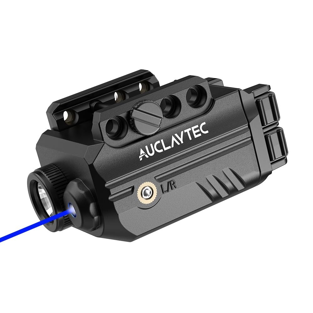 AUCLAYTEC Pistol Light Laser Combo with USB-C Charging, 500 Lumen Blue