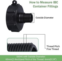 275 330 2″ NPS IBC Tote Adapter, Food Grade IBC Tote Fittings Water Hose Male…