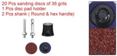 23pcs Quick Change Disc Set 1″ Lock Sanding Disc 36 Grits with Disc Holder