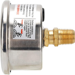 1.5″ Dial Size, Oil Filled, 1/8 NPT Inline Fuel Pressure Gauge – 304 Stainless S