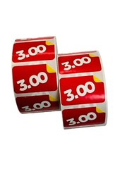 1000 1.5″x1″ $3.00 Books Price Point of sale Red & Yellow Labels Stickers