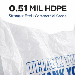 1/6 Large 0.51 Mil Thank You Bags 22×6.5×11.5 White Grocery Shopping Bulk