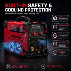 ARCCAPTAIN MIG205MP PLUS MIG Welder 9 IN 1 iControl MIG/Cut/TIG/Stick/Clean/Spot