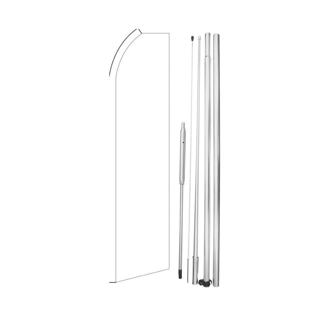 White Solid Color Swooper Flutter Feather Flag | 3ft W x 11.5ft Tall