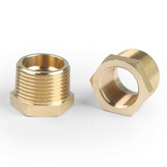 U.S. Solid 2pcs Brass Pipe Fitting Reducer Bushing, MNPT 3/4″ x FNPT 1/2″