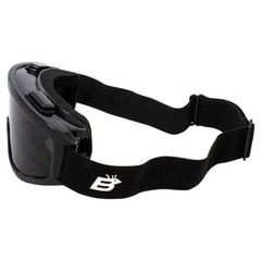Birdz Vulture Padded Motorcycle Safety Goggles for Men Black Frame w/ Smoke