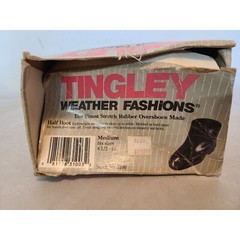 TINGLEY WEATHER FASHIONS STRETCH RUBBER OVERSHOES Medium 8.5 – 10 OPEN BOX NOS