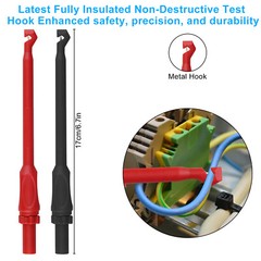 8in1 Multimeter Automotive Test Leads Kit 4mm Wire Piercing Clip Test Probe Plug