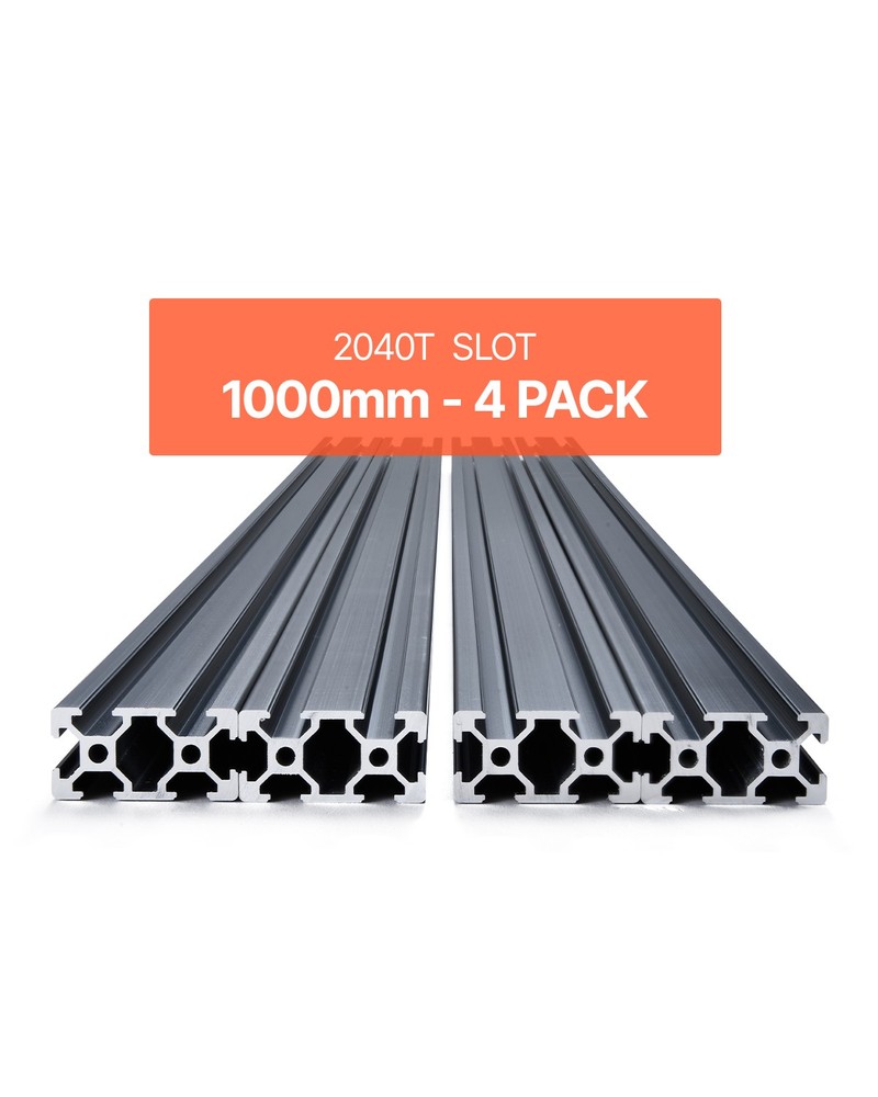 VEVOR 4PCS 39.4 in (1000 mm) T Slot 2040 Aluminum Extrusion Anodized Linear Rail