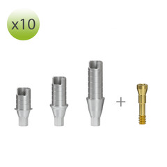 x 10 CAD/CAM Ti-base ZrGEN Abutment MegaGen BlueDiamond NC compatible