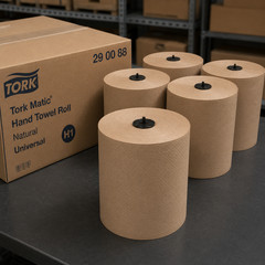 Tork 290088 Matic H1 Hardwound Paper Towels Natural 1-Ply 700 ft 6 Rolls
