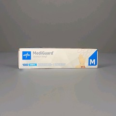 🏥 4X Medline MediGuard Stretch Vinyl Powder-Free Synthetic Gloves, Medium 100